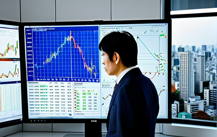 외환차익으로 돈 버는 법 - **

"A determined Japanese salaryman in a modern, clean office, analyzing a complex Forex chart on a...